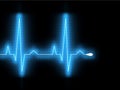 Heartbeat glow on a black monitor. EPS 8