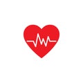 Heartbeat, heart beat pulse, cardiogram flat vector icon for medical apps and websites Royalty Free Stock Photo