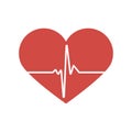 Heartbeat / heart beat pulse flat vector icon for medical apps and websites Royalty Free Stock Photo