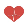 Heartbeat / heart beat pulse flat vector icon for medical apps and websites