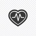 Heartbeat heart beat pulse flat vector icon for medical apps and websites. Stock vector illustration isolated on white background Royalty Free Stock Photo