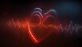 Heartbeat or Heart pulse visualization. 3D healthcare medical background. Cardiogram myocarditis analysis. Generative AI