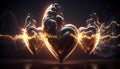 Heartbeat or Heart pulse visualization. 3D healthcare medical background. Cardiogram myocarditis analysis. Generative AI