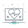 Black mix icon for Heartbeat, healthcare and heartbeat