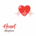 heartbeat vector. electro-cardiogram Line rhythm and Heart shape illustration. heart rhythm vector Royalty Free Stock Photo