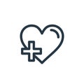 heartbeat icon vector from medical concept. Thin line illustration of heartbeat editable stroke. heartbeat linear sign for use on Royalty Free Stock Photo