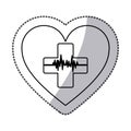 heartbeat inside cross icon