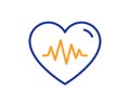 Heartbeat line icon. Heart pulse sign. Vector Royalty Free Stock Photo