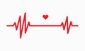 Heartbeat line illustration, Pulse trace, ECG or EKG Cardio graph symbol for Healthy and Medical Analysis vector illustration Royalty Free Stock Photo