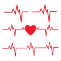 Heartbeat line isolated on white background. Heart Cardiogram icon