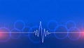 Heartbeat line medical and healthcare blue background design