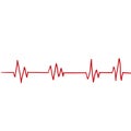 Heartbeat line. Pulse trace. EKG and Cardio symbol. Healthy and Medical concept handdrawn doodle illustration Royalty Free Stock Photo