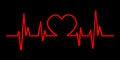 The heartbeat of love on a black background Royalty Free Stock Photo