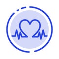 Heartbeat, Love, Heart, Wedding Blue Dotted Line Line Icon