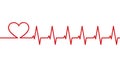 Heartbeat love simple red vector illustration