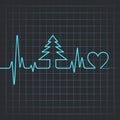Heartbeat make christmas symbols Royalty Free Stock Photo