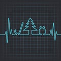 Heartbeat make christmas symbols Royalty Free Stock Photo