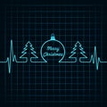 Heartbeat make Christmas symbols Royalty Free Stock Photo