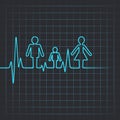 Heartbeat make family icon Royalty Free Stock Photo