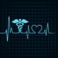 Heartbeat make medical and heart symbol