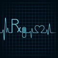 Heartbeat make Rx text,capsule and heart symbol Royalty Free Stock Photo