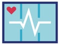 Heartbeat monitor. Cardiogram symbol. Medical diagnostic icon