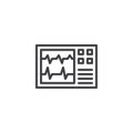 Heartbeat monitoring outline icon Royalty Free Stock Photo