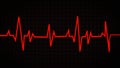 Heartbeat neon line wave in an electrocardiogram (ECG). Monitor for EKG, heart rate, and cardiology frequency Royalty Free Stock Photo