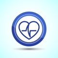 Heartbeat pulse Icon Design Illustration, Icon For Web and mobile application, Round Button Design