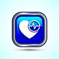 Heartbeat pulse Icon Design Illustration, Icon For Web and mobile application, Round Button Design