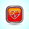 Heartbeat pulse Icon Design Illustration, Icon For Web and mobile application, Round Button Design