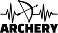 Archery heartbeat line with job title Royalty Free Stock Photo