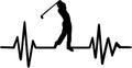 Golf heartbeat pulse Royalty Free Stock Photo