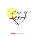 heartbeat rate doodle line icon