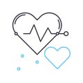 heartbeat rate line icon, outline symbol, vector illustration, concept sign Royalty Free Stock Photo