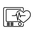 Heartbeat Rate Black And White Icon Illustration