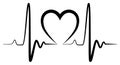 Heartbeat Shape Illustration black Royalty Free Stock Photo