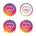 Heartbeat sign icon. Cardiogram symbol.