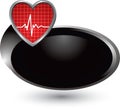 Heartbeat on silver swoosh icon