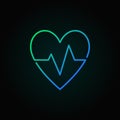 Heartbeat vector blue icon. Heart rate minimal symbol or logo Royalty Free Stock Photo