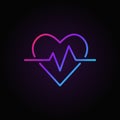 Heartbeat vector colored icon. Heart rate outline symbol Royalty Free Stock Photo