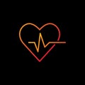 Heartbeat vector colored icon - heart rate outline symbol Royalty Free Stock Photo