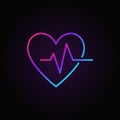 Heartbeat vector colorful icon - vector heart beat pulse symbol Royalty Free Stock Photo