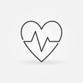 Heartbeat vector concept icon. Heart rate outline symbol Royalty Free Stock Photo