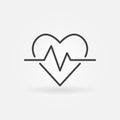 Heartbeat vector icon. Heart rate concept outline symbol Royalty Free Stock Photo