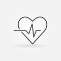 Heartbeat vector icon - heart rate linear symbol or logo Royalty Free Stock Photo