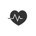 Heartbeat vector linear icon vector heart beat pulse symbol Royalty Free Stock Photo