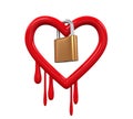 Heartbleed Bug and Padlock Royalty Free Stock Photo