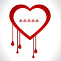 Heartbleed openssl bug virus bleeding heart - vect Royalty Free Stock Photo