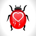 Heartbleed openssl bug virus heart bleed bug concept- vector eps10 Royalty Free Stock Photo